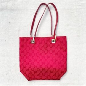 Red Gucci Small Tote Bag